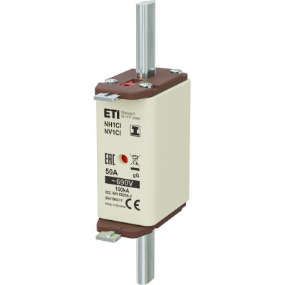 Wkładka topikowa NH zwłoczna KOMBI Zaczepy izolowane NH1C/I gG 50A 690V 004194311 ETI (004194311)